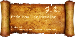 Frühauf Krisztofer névjegykártya